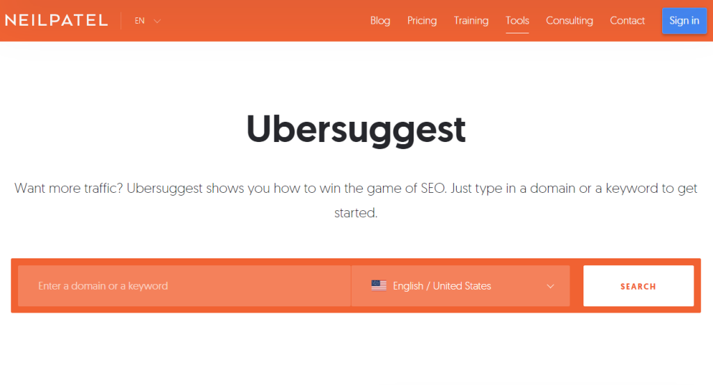 Ubersugget keyword tool for therapists.